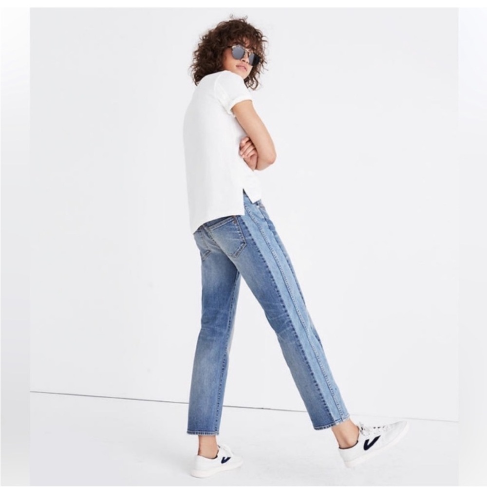 Madewell Cruiser Straight Stretch Two Tone Crop Jean Size 26